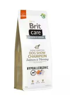 Сухой корм Brit Care Dog Hypoallergenic Dog Show Champion для выставочных собак, с лососем и селедкой, 12 кг (172228)