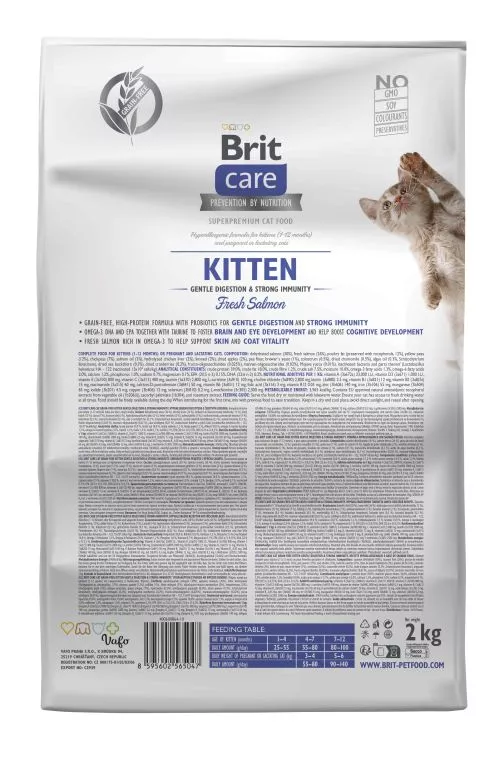 Сухий корм Brit Care Cat by Nutrition Kitten Gentle Digestion Strong Immunity для кошенят, з лососем, 2 кг (172542) - фото №3