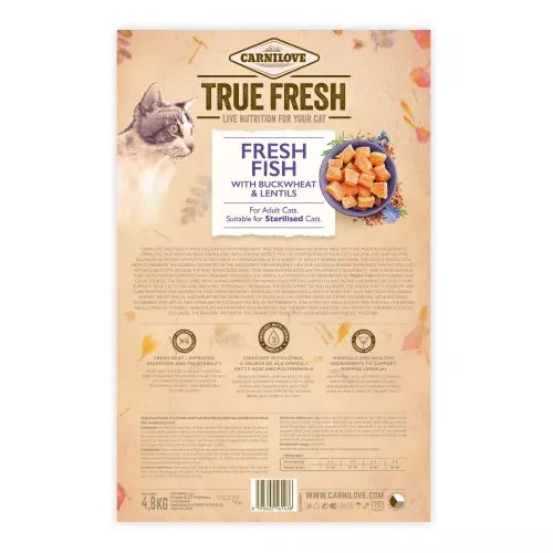 Сухой корм Carnilove True Fresh Cat для взрослых кошек, с рыбой, 4,8 кг (172158) - фото №3