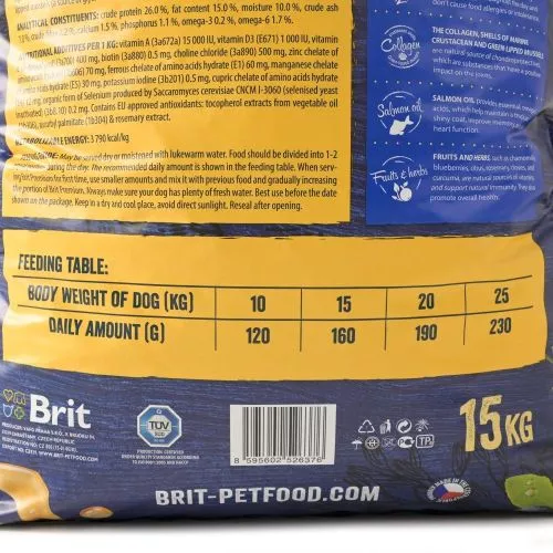 Brit Premium Adult M 15 kg сухий корм для дорослих собак середніх порід - фото №5
