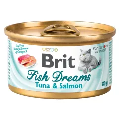 Brit Fish Dreams 80 г (лосось и тунец) влажный корм для котов