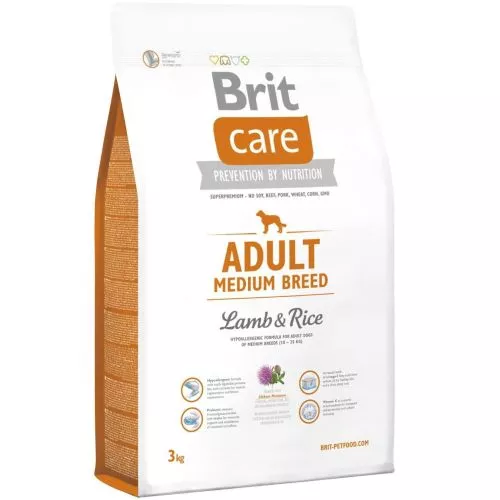Brit Care Adult Medium Breed Lamb and Rice 3 kg сухий корм для дорослих собак середніх порід