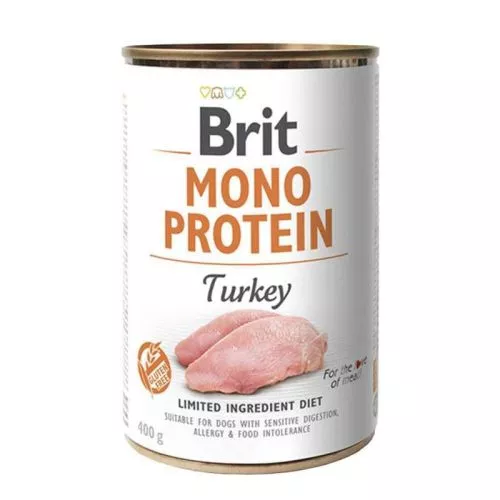 Вологий корм для собак Brit Mono Protein Turkey 400 г (індичка) (100838/100060/9780)