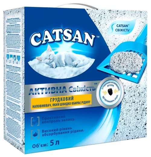Мінеральний грудкостворюючий Наповнювач Catsan Active Fresh для котячого туалету 5 л (4008429134289) (7272) - фото №2