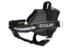 Collar DogExtremе Police №5 Шлейка для собак с фонариком со сменной надписью 85-115 см черная (07131