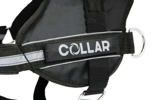 Collar DogExtremе Police №5 Шлейка для собак с фонариком со сменной надписью 85-115 см черная (07131 - фото №2