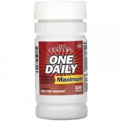Витамины и минералы, 21st Century, One Daily Maximum, максимального действия, 100 таблеток (740985273043)