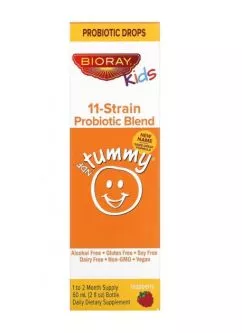 Суміш із 11 штамів пробіотиків зі смаком малини Bioray Inc Kids NDF Tummy 60 мл (736211465955)