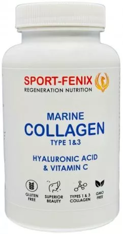 Колаген SPORT-FENIX Marine Collagen Type II з Гіалуроновою кислотою та Вітаміном С 120 капсул (4820259600310)