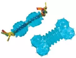 Набор игрушек для собак Petstages Orka косточка и гантель мини, голубой (pt234)