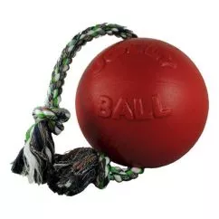 Мяч с канатом для собак ROMP-N-ROLL 12 см Красный (645RD)