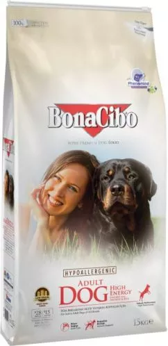 Корм для собак BonaCibo Adult Dog High Energy Chicken&Rice with Anchovy 15 кг (BC405802)