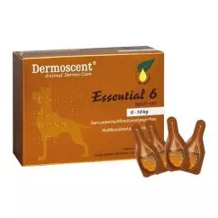 Засіб для догляду за шкірою та шерстю собак вагою до 10 кг Dermoscent Essential-6 spot-on 4х0.6 мл (3760098110018)