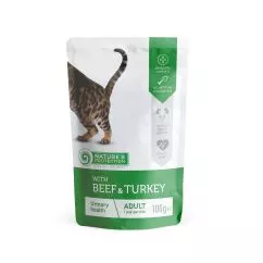 Вологий корм для дорослих котів Nature's Protection Urinary with Beef and Turkey 100г (KIK45689)