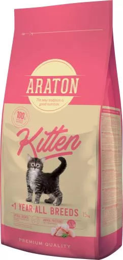 Cухий корм для кошенят Araton Kitten 15кг (ART45645)