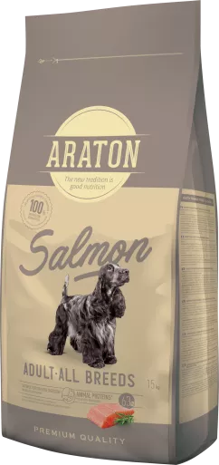 Cухий корм з лососем для дорослих собак усіх порід Araton Salmon Adult All Breeds 15кг (ART47471)