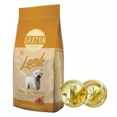 Cухий корм для дорослих собак з ягнятиною Araton Lamb Adult All Breeds 15кг (ART47467)