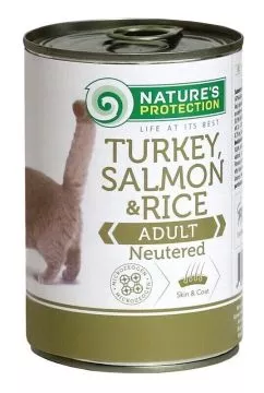 Влажный корм для стерилизованных котов Nature's Protection Neutered Turkey, Salmon&Rice 400г (KIK24636)