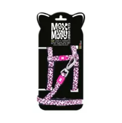 Набор шлейки и поводка Max Molly Cat Harness/Leash Set - Leopard Pink/1 Size - для кошек с леопардовым принтом (MM0121)
