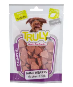 Ласощі Truly Mini hearts chicken fish для собак дрібних порід з куркою та рибою, 90 г (6550)