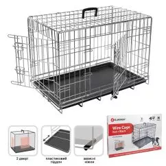 Клітка Flamingo WIRE CAGE 2-х дверна хромована для собак , 77х47х54 см (1030063)