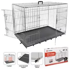 Клітка Flamingo WIRE CAGE 2-х дверна хромована для собак , 109х70х76 см (1030065)