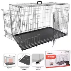 Клітка Flamingo WIRE CAGE 2-х дверна хромована для собак , 120х76х82 см (1030066)