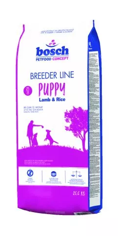 Сухой корм для щенков для средних пород и больших пород собак Bosch Breeder Line Puppy Lamb & Rice 20 кг (4015598014267)