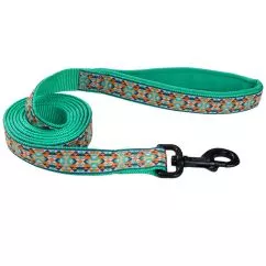 Повідець Coastal Ribbon Weave Leash для собак , Темно-бірюзовий з кісточками , 1,6см - 1,8м (15476_TYB06)