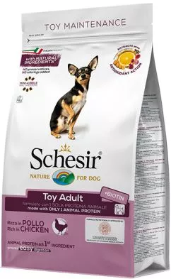 Сухий монопротеїновий корм для дорослих собак міні порід Schesir Dog Toy Adult Chicken з куркою 800 г (8005852150042)
