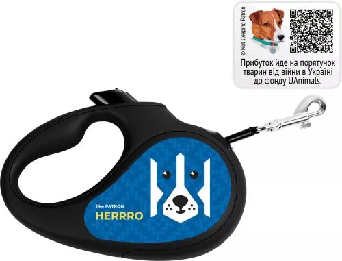 Повідок-рулетка для собак WAUDOG R-leash S малюнок «Патрон» (381-4025Collar) - фото №4
