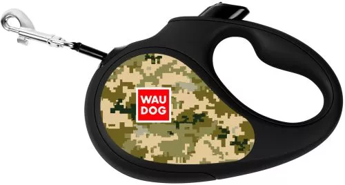 Повідок-рулетка для собак WAUDOG R-leash L малюнок "Мілітарі" (383-4026Collar) - фото №3