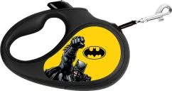Поводок-рулетка для собак Collar WAUDOG R-leash, рисунок "Бэтмен Желтый", XS, до 12 кг, 3 м, светоотражающая лента (8123-1002-01)