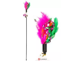 Игрушка Flamingo Feather Stick Фламинго перья дразнилка с перьями для кошек, длина 59 см (46226)