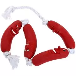 Игрушка Flamingo Sausage On Rope ФЛАМИНГО СОСИДЖ ОН РОУП сосиска на веревке для собак, 72см (47935)