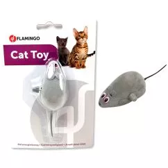 Flamingo Wind UP Darren Mouse ФЛАМИНГО МЫШЬ НА КОЛЕСАХ заводная игрушка для котов , 6 см