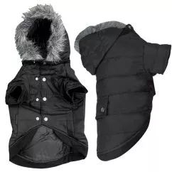 Куртка Flamingo POLAR BLACK ПОЛАР с капюшоном одежда для собак, черный, 34 см (502872)