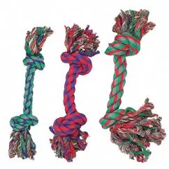 Кістка Flamingo COTTON KNOT MINI мотузкова іграшка для собак , 14 см, 3 шт (507441)