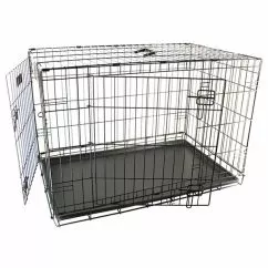 Клетка Flamingo Wire Cage Ebo Taupe ФЛАМИНГО ВАЙР КЕЙДЖ 2-х дверная для собак, 14.4 кг., металлокерамика кг., 109х70х77см (517583)