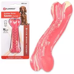 Игрушка Flamingo Rubber Saveo Curved Bone Beef 10,5х3,5 см (519526)