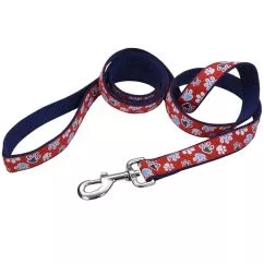 Повідець Coastal Pet Attire Ribbon для собак, 2,5 см Х1, 8м , Червоний з лапками (61976_RWP06)