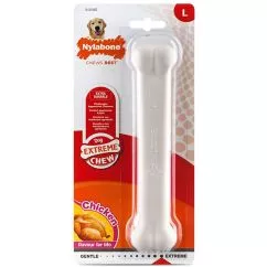 Жувальна іграшка Nylabone Extreme Chew Bone L, для собак до 23 кг, Курка, 19,7x4,4x2,5 см (77813)