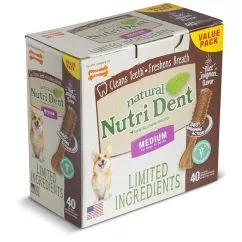 Лак Nylabone NUTRI DENT NATURAL FILET MIGNON S для чистки зубов собак, M, 40 шт/уп (84284)