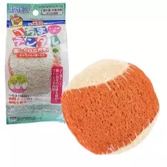 Игрушка DoggyMan Loofah Ball ДОГИМЕННЫЙ МЯЧ ЛЮФА жевательная для чистки зубов собак, Оранжевый - бежевый кг, 6х5,5 см (85391)