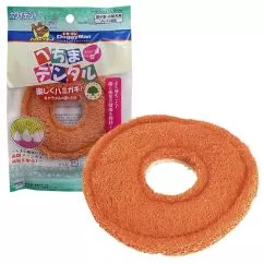 Іграшка DoggyMan Loofah Doughnut ДОГГІМЕН ПОНЧИК ЛЮФА жувальна для чищення зубів собак, Помаранчевий - бежевий див., 10х10см (85393)