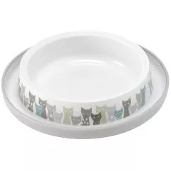 Миска Moderna Trendy Dinner Maasai МОДЕРНАЯ для кошек, дизайн Масаи, 210 мл, d 15,5 см, Серо-белый 15,7x15,7x3,4 см (H130027BE)