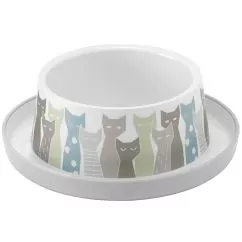 Миска Moderna Trendy Dinner Maasai МОДЕРНАЯ для кошек, дизайн Масаи, 350 мл, Серо-белый 17x17x5,3 см (H131027BE)