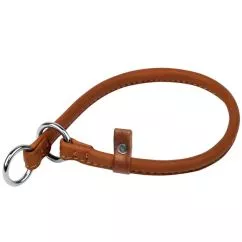 Ошейник-удавка рывковый для собак кожаный Collar WAUDOG Soft с QR паспортом, круглый, Д 6 мм, Дл 30 см коричневый (75096)