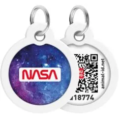 Адресник металевий WAUDOG Smart ID c QR паспортом, "NASA21", 30 мм (230-0148)