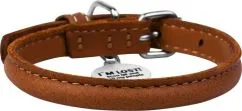 Ошейник для собак кожаный Collar WAUDOG Soft с QR паспортом, круглый, Д 8 мм, Дл 20-25 см коричневый (22316)
